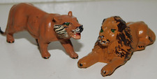 Old TIMPO TOYS England Lead, 1950s Zoo Series, Lion  Lioness, 2 Pieces