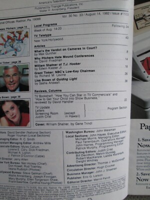 TV GUIDE 1982 August 14-20 Lisa Brown Guiding Light Soap Opera VTG