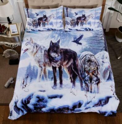 3D Eagle Wolf ZHUA971 Bed Pillowcases Quilt Duvet Cover Set Queen King Zoe