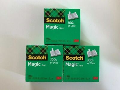 Scotch Magic Tape Refill 3 Rolls, 3/4'' x 1500'' per Roll Original Matte Finish