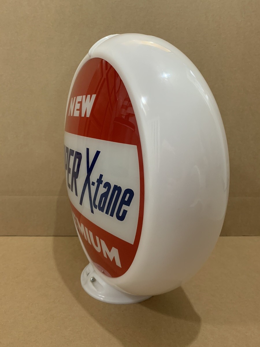 Super X-tane Gas Pump Globe Light Vintage Glass Lens Service