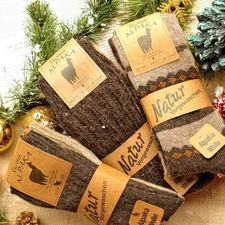 Alpaca Wool Socks for Men and Women 1 Pair Thermal Winter Socks for Hiking Camp