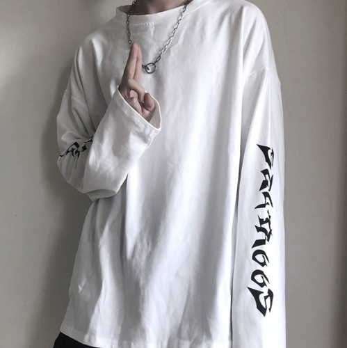 White Oversized Long Sleeve T-shirt 