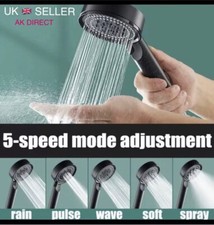 High Pressure Shower Head 5 mode For Electric Showers (BLACK)