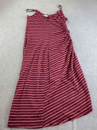 Gap dress donna cinturini spaghetti rosso medio a righe laterali arricciati serbatoio senza maniche - Foto 7 di 8