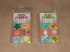 NEW, SET OF 2 PACKAGES OF SHOE CHARMS FOR CROCS, FLOWERS TRENDY, 12 CHARMS