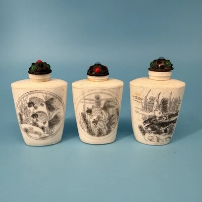 象牙色骨釉中国古董鼻烟壶| eBay