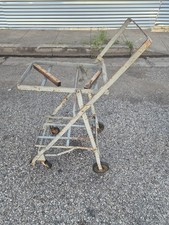 Vintage Folding Grocery Shopping Cart Wrought Iron Antique Classic