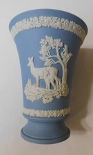 Wedgwood Blue Jasperware  Or Jasper Ware 6" Deer Vase Ready To Display Condition