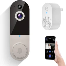 1080P Wireless Wifi Smart Video Doorbell Camera with Doorbell Receiver, AI Human