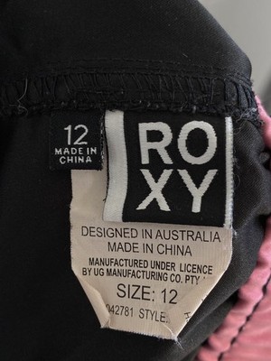 Vintage Roxy Y2k Board Shorts Hibiscus Swimwear Surfing Wear 12