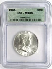 1961 FRANKLIN Silver Half Dollar ICG MS 65