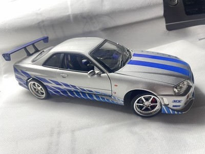 ERTL 2 Fast & Furious 1:18 Nissan Skyline R34 GT-R Diecast Model Paul Walker NEW