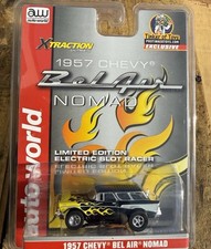 Auto World 1957 Chevy Bel Air Nomad HO Scale Slot Car / Black / Yellow Excl.