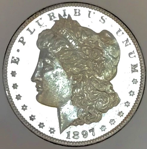 1897 O MORGAN ULTRA PROOF LIKE! DEEP LIQUID MIRRORS! SO RARE!  SCRATCH NR #64709