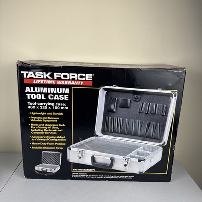 Task Force Aluminum Tool Case w/ Handle & Shoulder Strap Silver 460x325x150mm