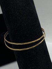 VOIS 14k Gold Textured Bangle Bracelet Jewelry Bundle 2pcs 7.3 g