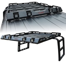 Hard Top Roof Rack Basket Wladder 4 Led Lights Jeep Wrangler Jk Jku 2007-2017
