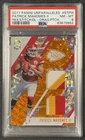 PATRICK MAHOMES II PSA 2017 PANINI UNPARALLELED ROOKIE DUAL PATCH ORANGE RC /49