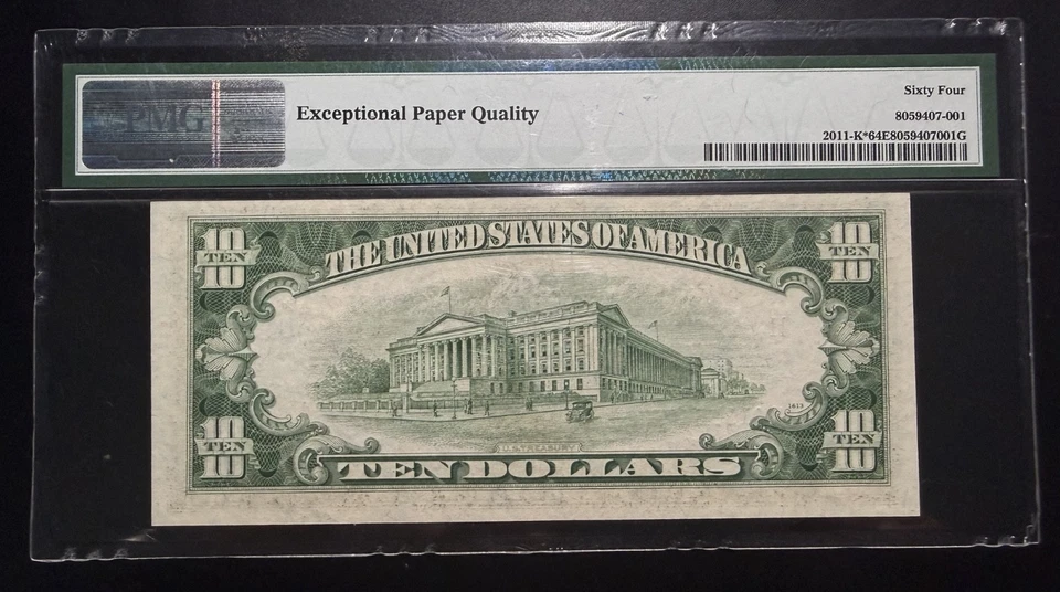 $10 1950A STAR  Federal Reserve Note Dallas PMG 64 EPQ Choice Uncirculated - Image 2 of 2