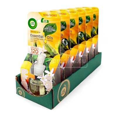 (263,16 EUR/l) 6 x 19 ml Air Wick Duftölflakon Duftstecker Anti-Tabak Citrus