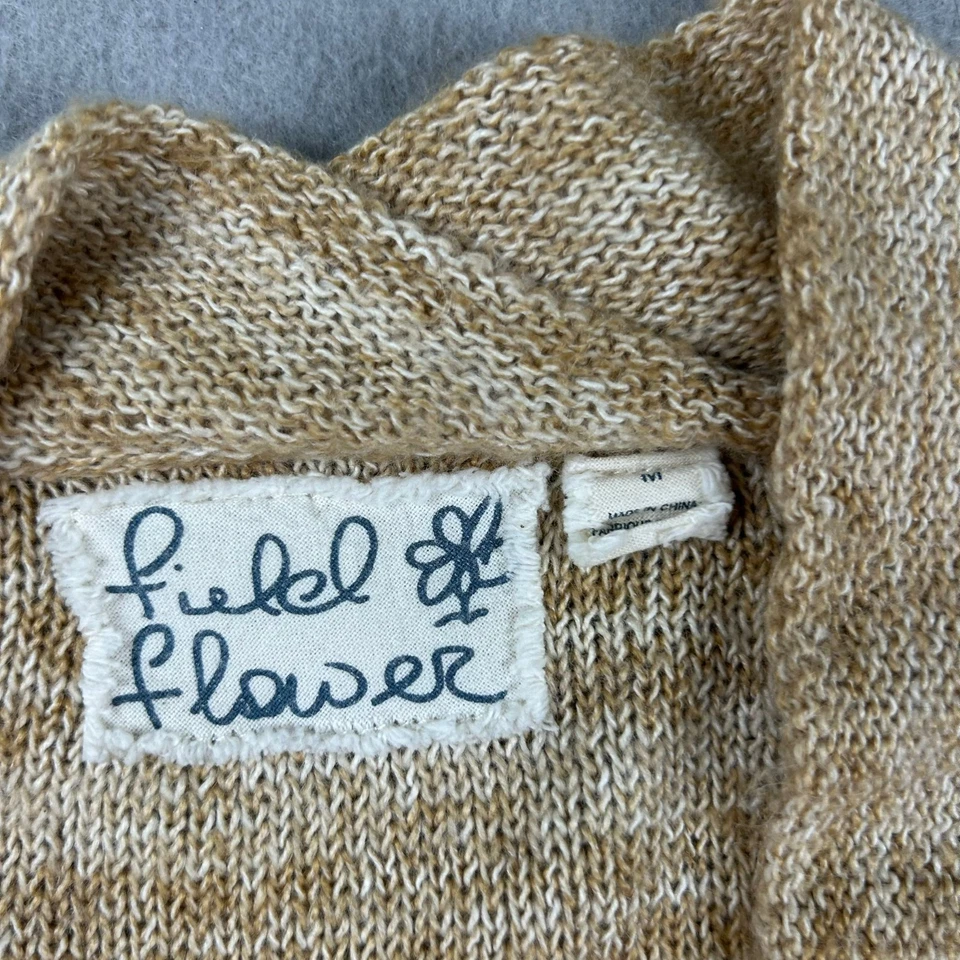 Field Flower 毛衣女式中号棕色圆形下摆长袖套衫 — 第 2/4 张图片