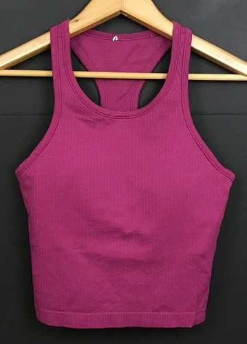 Lululemon Ebb to Street Cropped Racerback Tank Top Magenta Purple Size 8