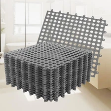 16Pack Drainage Interlocking Floor Mats,12”x12” Non-Slip Shower Bathroom Pool...