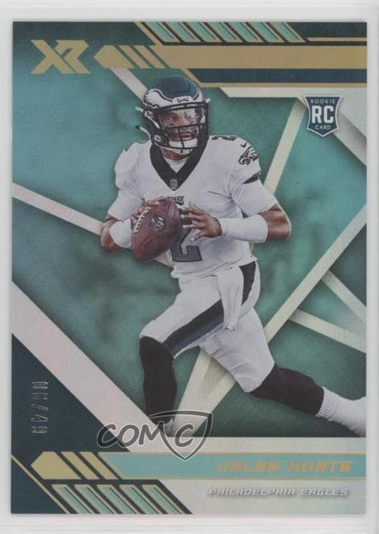 2020 Panini XR Rookie Teal 6/49 Jalen Hurts #114 Rookie RC uk2