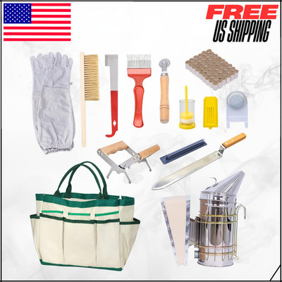 Beekeeping Supplies Tools Starter Kit Hives Professional Bee Smoker W/ 14PC