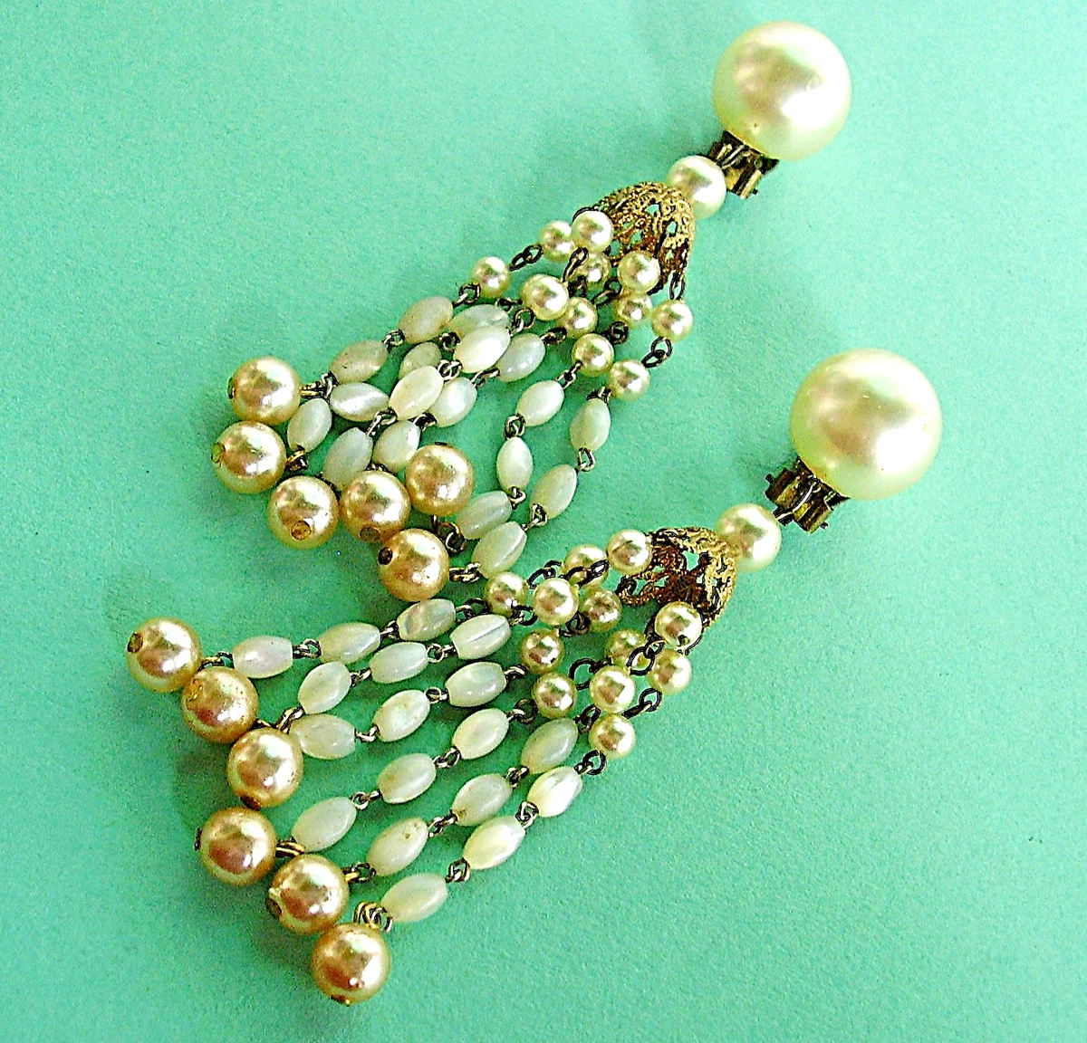 Paire De Boucles D'oreilles Pendantes Clips En Acier Vintage - Créateur