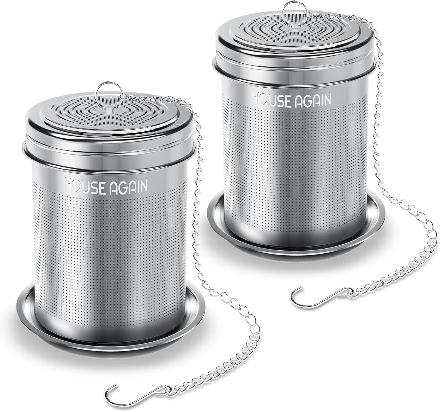 Infusor te 2 piezas malla fina acero inoxidable colador hojas te gancho largo