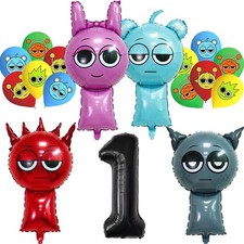 Sprunki Birthday Party Ballon Age 1 to 9 Number Ballons Cartoon Children Gift