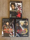 PS2 Onimusha Trillogy: 1, 2, & 3 CIB black label game lot (excellent, unsealed)
