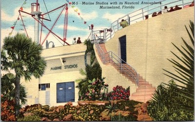 Vintage Marine Studios Postcard Marineland Florida Nautical Scene
