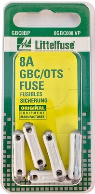 Littelfuse 0GBC008.VP GBC Ceramic 32 Volt 8 Amp Carded Fuse, (Pack of 5)
