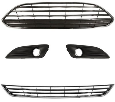Set GRILL Kühlergrill Kühlergitter FRONT chrom Für  FORD FIESTA 2013 - 2015