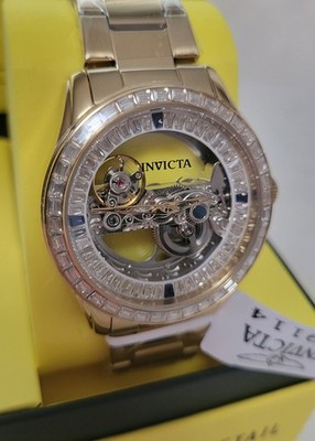 Invicta Objet D Art Automatic Men's Watch w/ Skeleton Dial - 43mm, Gold, 69114