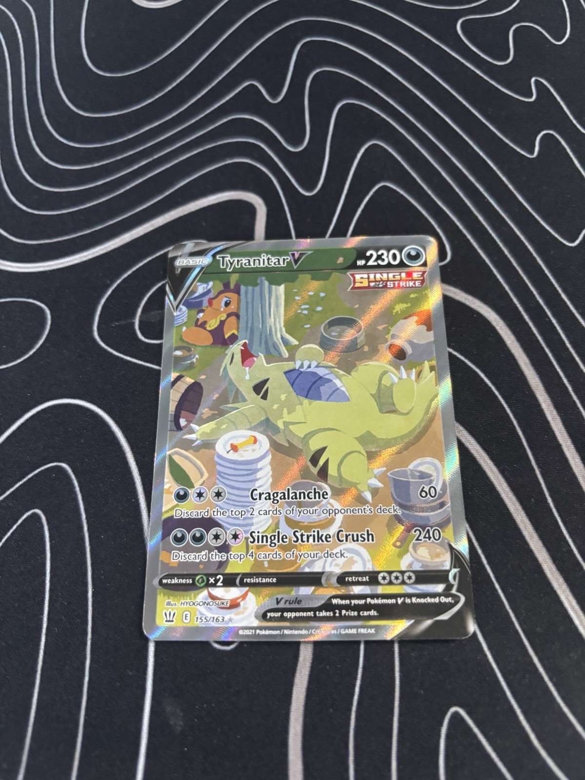 Pokémon TCG Tyranitar v Full Art Holo Rare Alternate Card 155/163 Battle Styles