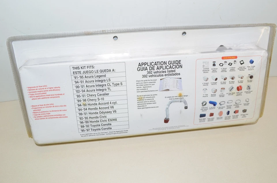 KIT ADMISIÓN AIRE ESPECTRE 8208 Metal Cromado ACURA INTEGRA HONDA CIVICCORD Foto 2 de 3