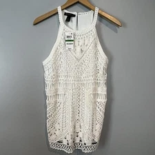 Inc International Concepts White Bohemian Tank Blouse Size Large NWT Crochet