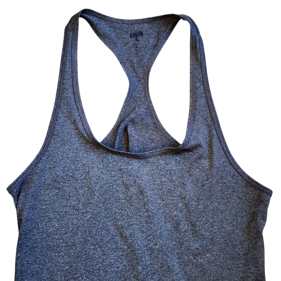 Camiseta sin mangas atlética Soffe Racerback para mujer talla L gris absorbente en seco Foto 3 de 4