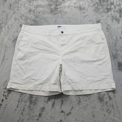 Old Navy Shorts Womens 24 Plus White Everyday Short Stretch Cotton Casual Preppy