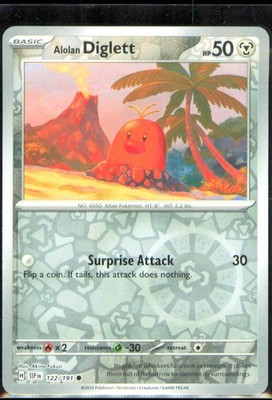 Alolan Diglett 122/191 C Reverse Holo NM