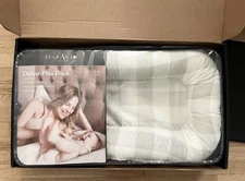 Dock A Tot Deluxe Plus with Cabana Kit in original packaging, Neutral Gingham