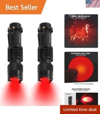 Lightweight 2 Pack Red Flashlight - Adjustable Focus for Safe Night Observation