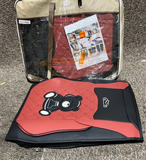 Fashion Car Seat Cover Redblackwhite With Teddy Bear Print
