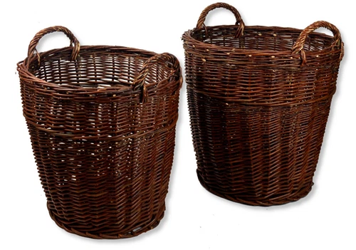 Gartenkorb hoch 55 50cm Kartoffelkorb  Kaminkorb Holzkorb  Weide Kiepe Erntkorb