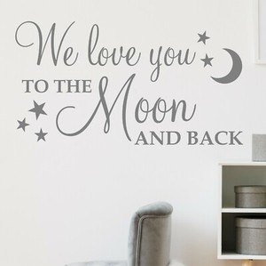 We Love You To The Moon And Back Wall Sticker Decal Quote Nursery Vinyl Ebay