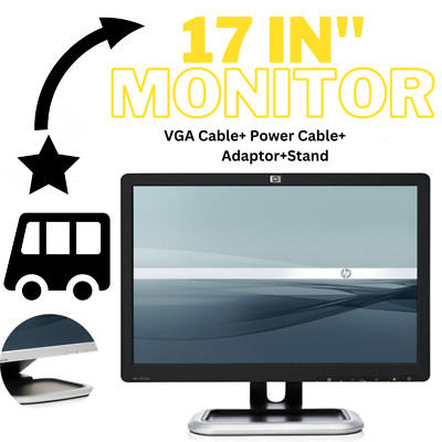Cheap Computer PC Screen Monitor TFT LCD 17 Inch VGA POWER CABLES STAND ...